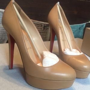 Authentic tan Louboutin shoes